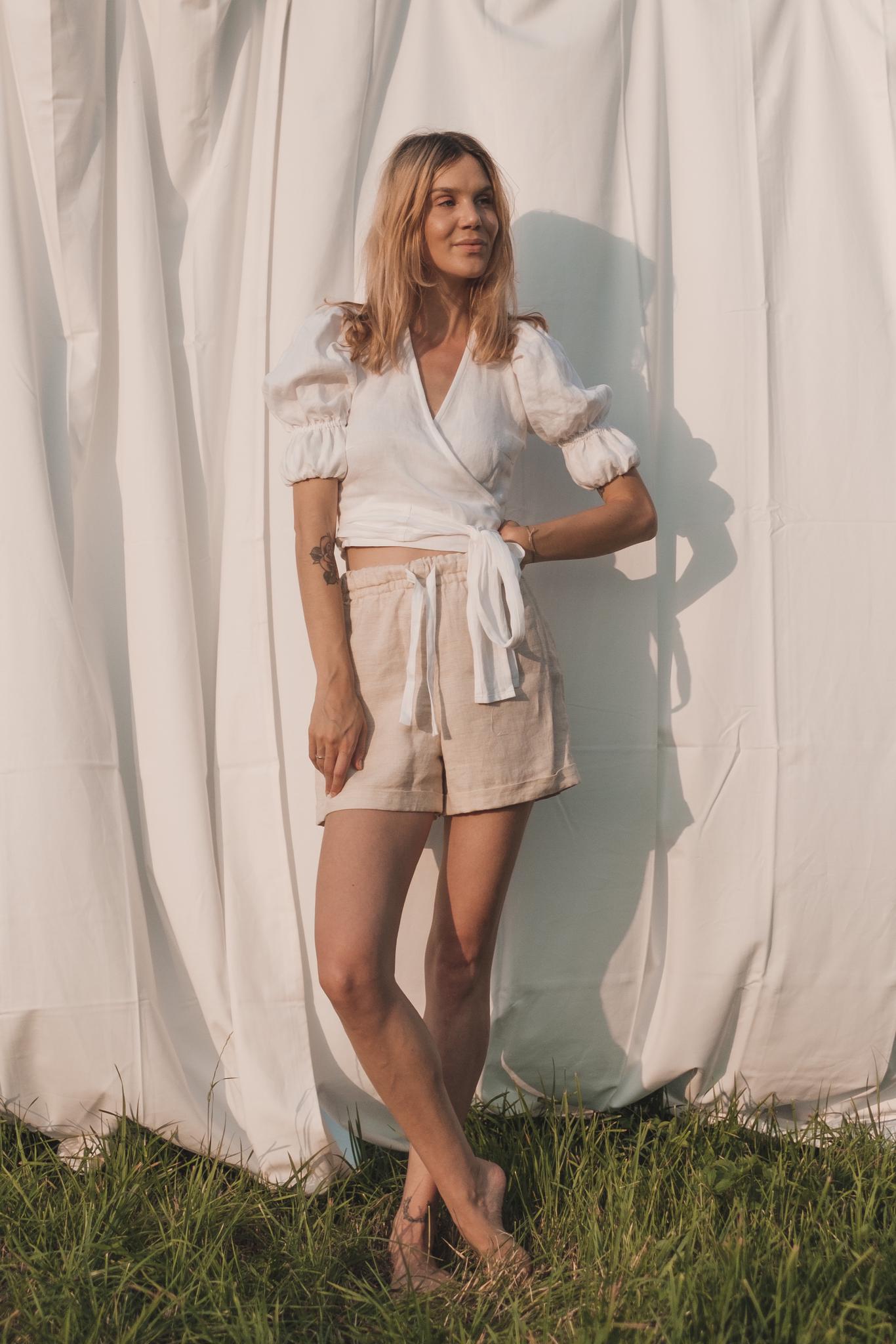 The Sarah Wrap Blouse (white)